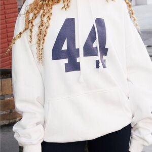 Brandy Melville John Galt White Christy 44 Oversized Hoodie